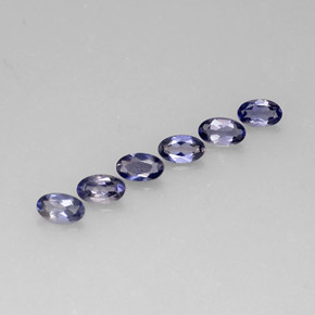 天然堇青石，椭圆形切割，5×3.1毫米，VS