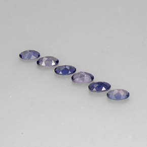 天然堇青石，椭圆形切割，5×3.1毫米，VS