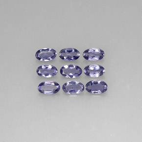 天然堇青石，椭圆形切割，5×3.1毫米，VS