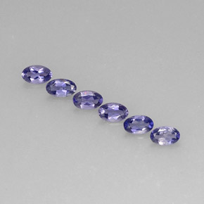 天然堇青石，椭圆形切割，5.1×3.1毫米，VS