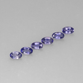 天然堇青石，椭圆形切割，5.1×3.1毫米，VS
