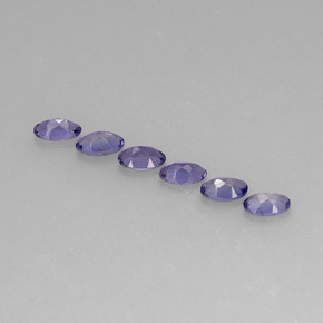 天然堇青石，椭圆形切割，5.1×3.1毫米，VS