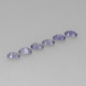天然堇青石，椭圆形切割，5.1×3.1毫米，VS