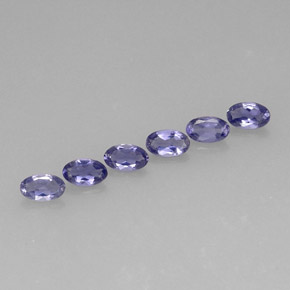 天然堇青石，椭圆形切割，5.1×3.1毫米，VS