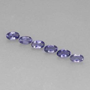 天然堇青石，椭圆形切割，5.1×3.1毫米，VS