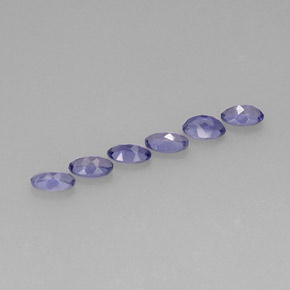 天然堇青石，椭圆形切割，5.1×3.1毫米，VS