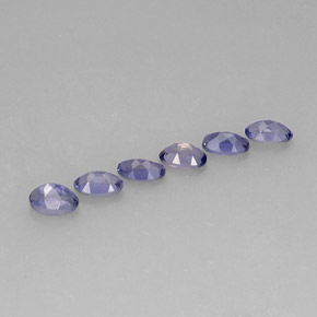 天然堇青石，椭圆形切割，5.1×3.2毫米，VS