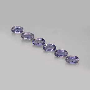 天然堇青石，椭圆形切割，5.1×3.1毫米，VS