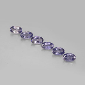 天然堇青石，椭圆形切割，4.9×3.1毫米，VS