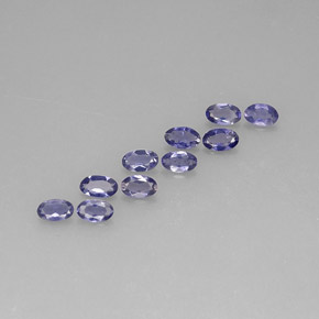天然堇青石，椭圆形切割，5.1×3.1毫米，VS