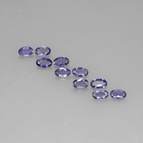 天然堇青石，椭圆形切割，5.1×3.1毫米，VS