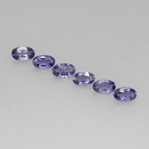 天然堇青石，椭圆形切割，5.1×3.1毫米，VS