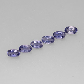 天然堇青石，椭圆形切割，5.1×3.1毫米，VS