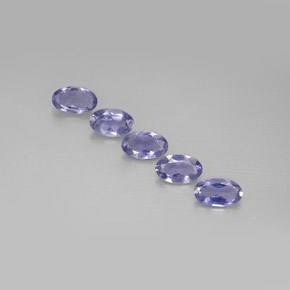 天然堇青石，椭圆形切割，5.2×3.1毫米，VS
