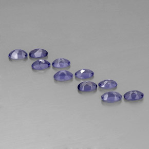 天然堇青石，椭圆形切割，5×3.1毫米，VS
