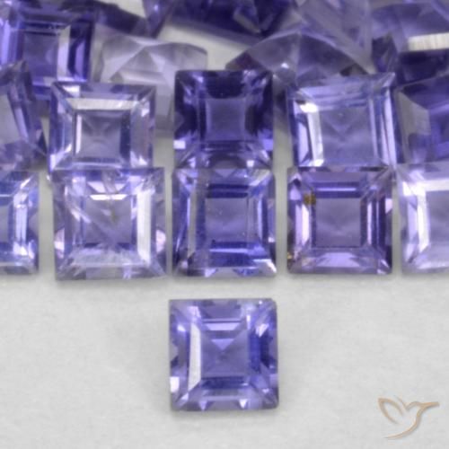 0.08ct 天然 强烈的紫罗兰色 堇青石, 正方形, VS