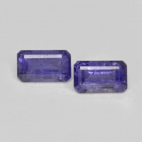 0.58天然紫罗兰色堇青石，祖母绿式切割，5.1×3毫米，VS-SI