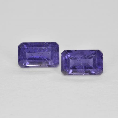0.62天然紫罗兰色堇青石，祖母绿式切割，5×3.1毫米，VS-SI