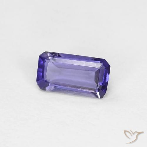 0.22克拉天然紫罗兰色堇青石，祖母绿式切割，5.1×2.8毫米，VVS-VS