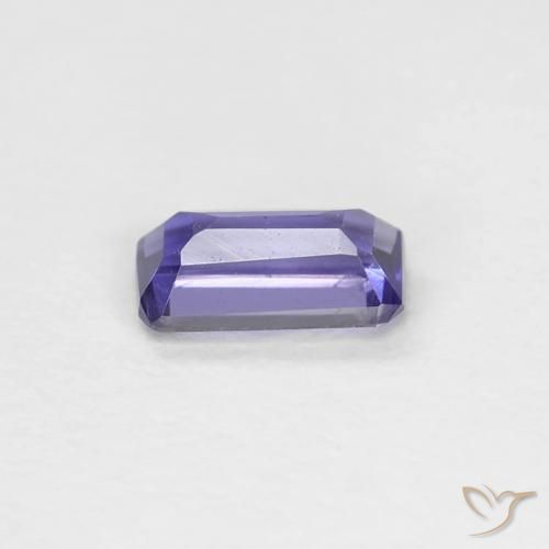 0.22克拉天然紫罗兰色堇青石，祖母绿式切割，5.1×2.8毫米，VVS-VS