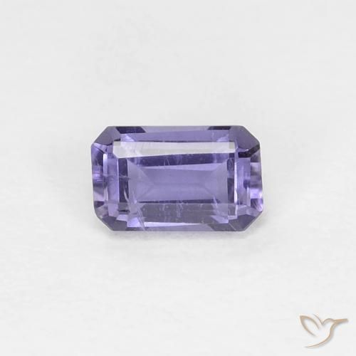 0.25ct 天然 粉紫罗兰色 堇青石, 祖母绿式切割, VS