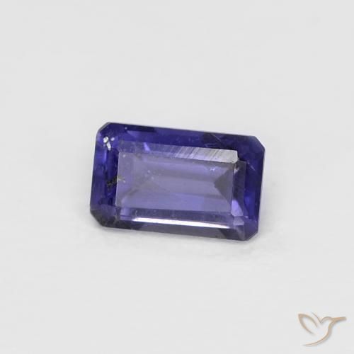 0.28克拉天然紫罗兰色堇青石，祖母绿式切割，4.9×3毫米，VS