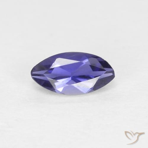 0.24ct 天然 深蓝紫色 堇青石, 榄尖形, VVS-VS