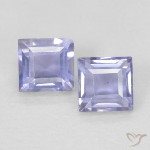 0.18ctw 天然 Medium Light-Violet 堇青石, 正方形, VS