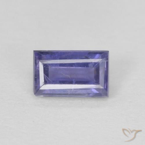 0.28ct 天然 深蓝紫色 堇青石, 狭长方形, VS-SI