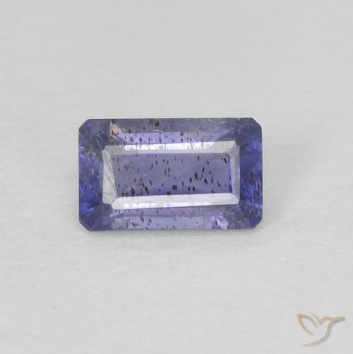 0.25克拉天然紫罗兰色堇青石，祖母绿式切割，5×3.1毫米，VS-SI