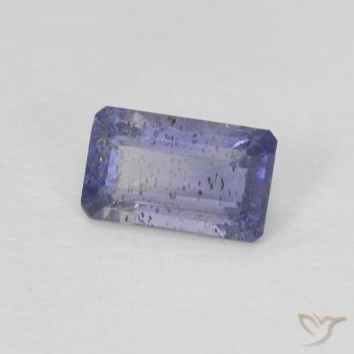 0.25克拉天然紫罗兰色堇青石，祖母绿式切割，5×3.1毫米，VS-SI
