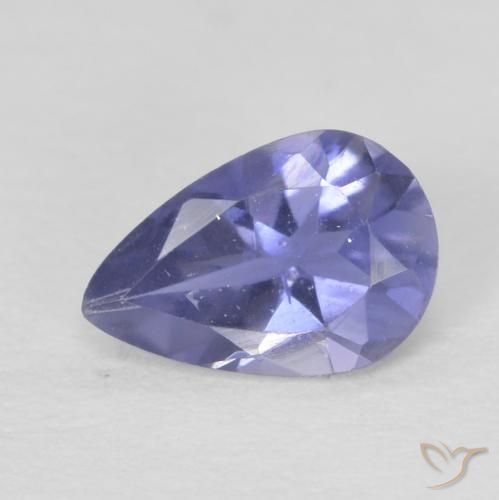0.33ct 天然 银蓝色 堇青石, 梨形, VS