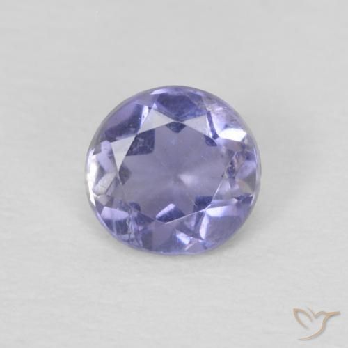 0.17ct 天然 银蓝色 堇青石, 圆形的, VS