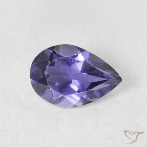0.35ct 天然 茄子紫 堇青石, 梨形, VS