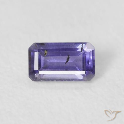 0.27ct 天然 暗紫罗兰色 堇青石, 祖母绿式切割, VS-SI