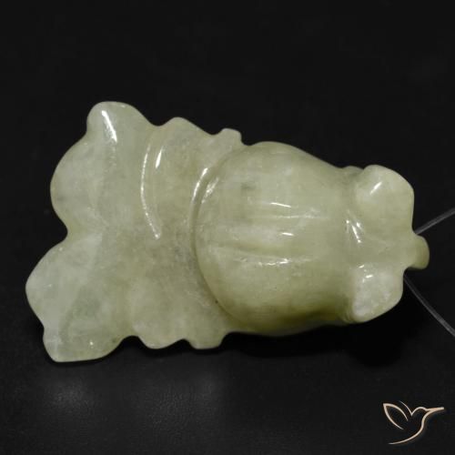 37.99ct 天然 橄榄绿色 玉, 花式切割, 半透明