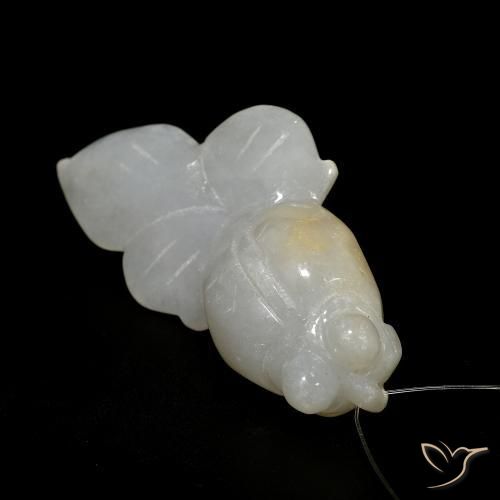 64.19ct 天然 灰白色 玉, 花式切割, 半透明