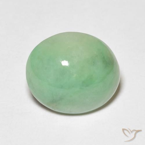 4.69ct 天然 浅绿色 玉, 椭圆形, 不透明