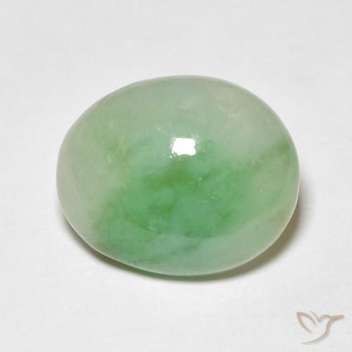 4.15ct 天然 浅绿色 玉, 椭圆形, 不透明
