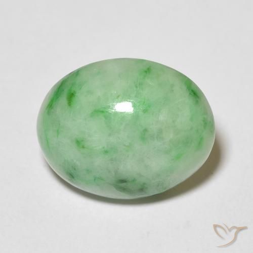 4.72ct 天然 浅绿色 玉, 椭圆形, 不透明