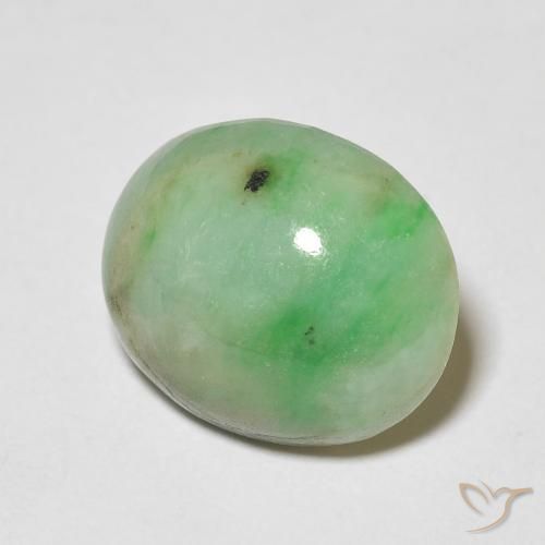 4.76ct 天然 浅绿色 玉, 椭圆形, 不透明