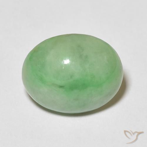 4.34ct 天然 暖绿 玉, 椭圆形, 不透明