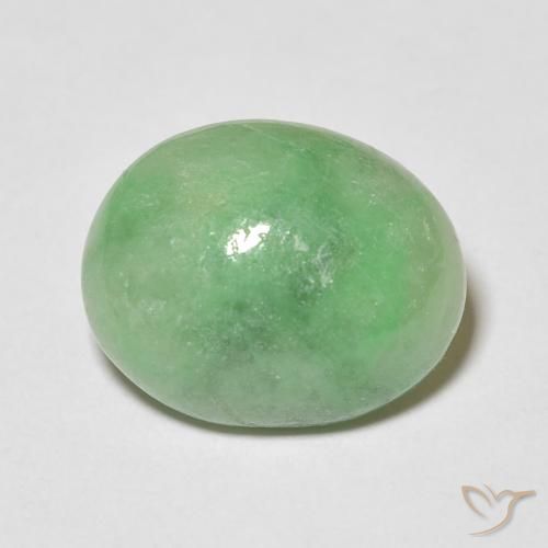 4.60ct 天然 浅绿色 玉, 椭圆形, 不透明