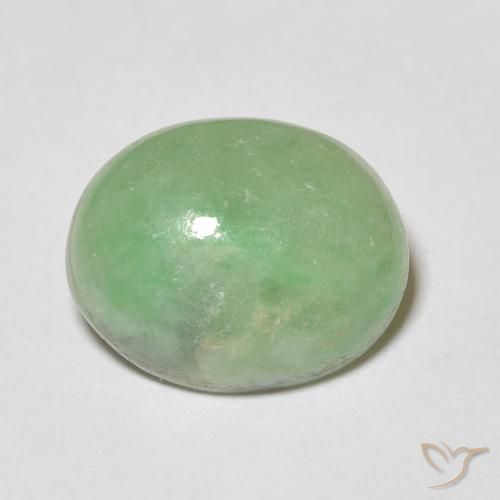 4.38ct 天然 中绿色 玉, 椭圆形, 不透明