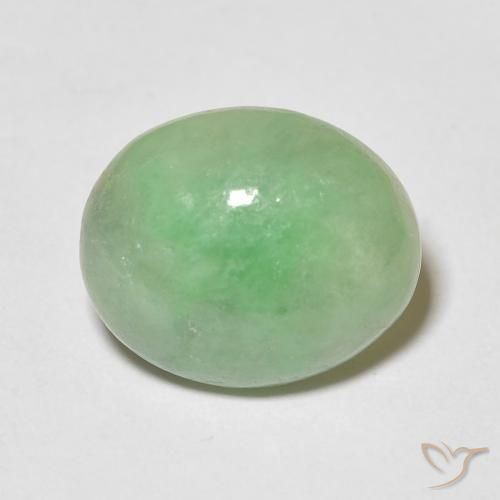 4.52ct 天然 青柠绿 玉, 椭圆形, 不透明
