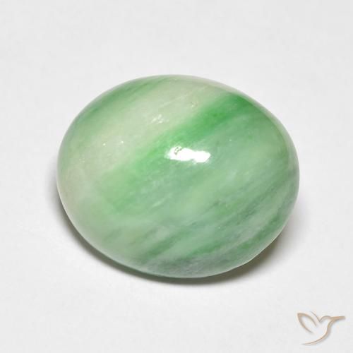 4.50ct 天然 黄绿色 玉, 椭圆形, 不透明