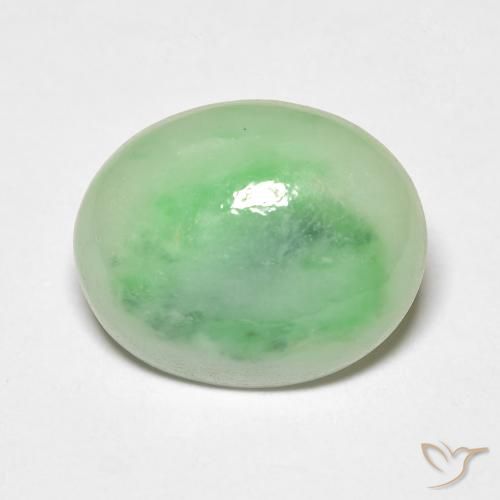 4.81ct 天然 黄绿色 玉, 椭圆形, 不透明