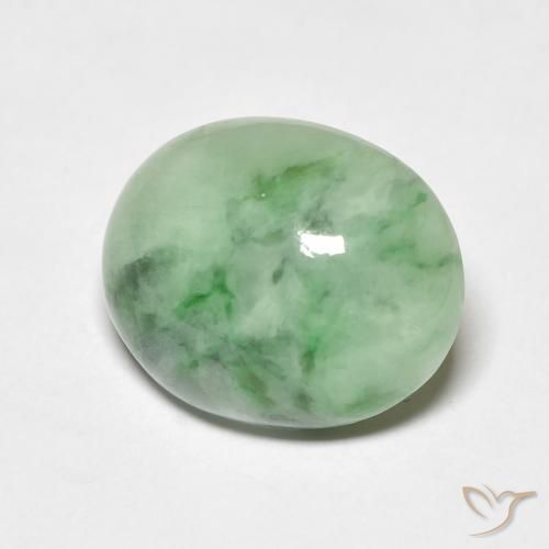 4.71ct 天然 黄绿色 玉, 椭圆形, 不透明