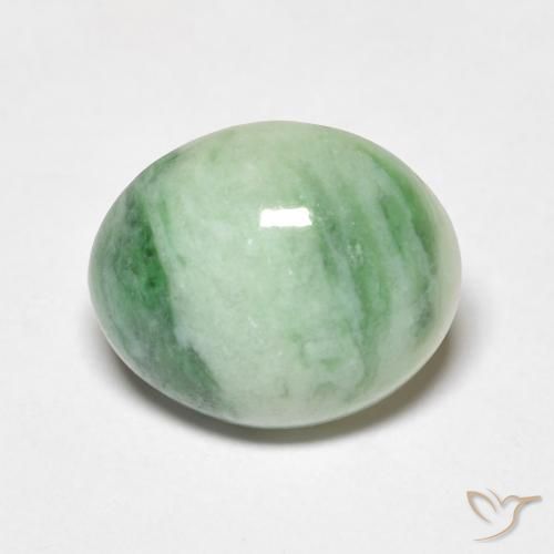 4.10ct 天然 中绿色 玉, 椭圆形, 不透明