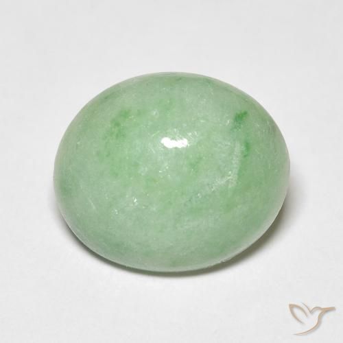 3.67ct 天然 浅鼠尾草绿色 玉, 椭圆形, 不透明